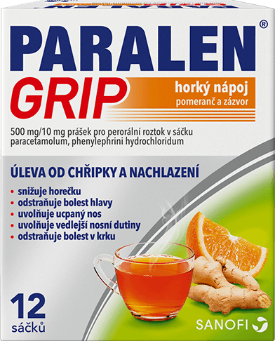 PARALEN® GRIP HORKÝ NÁPOJ pomeranč a zázvor